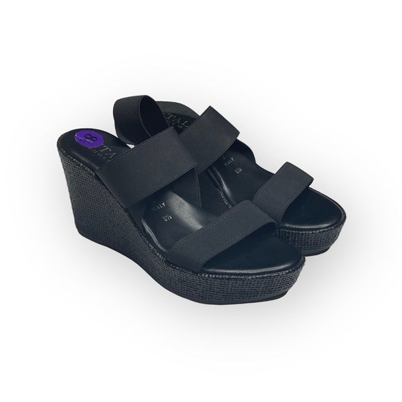 new Italian Shoemakers 𒀭Success Espadrille Wedge Platform Sandals 𒀭 Black 8.5M - Picture 11 of 16